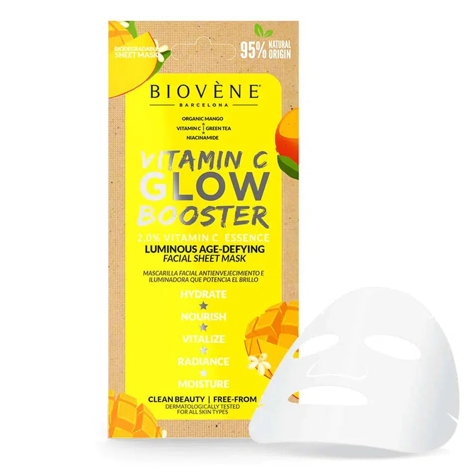 Biovéne VIitamin C Glow Booster Age-Defying Organic Mango Biodegradable Sheet Mask