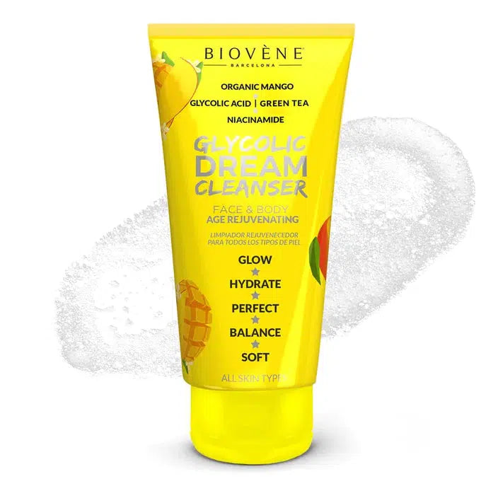 Biovéne Dream Cleanser Glycolic Acid + Organic Mango Rejuvenating Cleanser for Face & Body 200ml