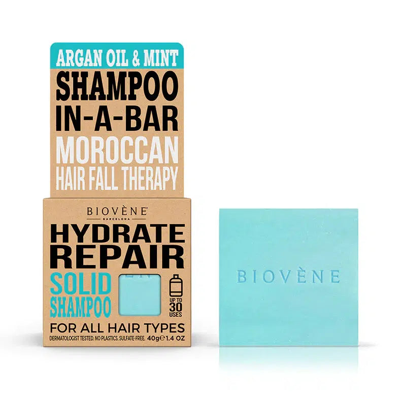Biovéne Hydrate Repair Argan Oil & Mint Solid Shampoo Bar 40gr