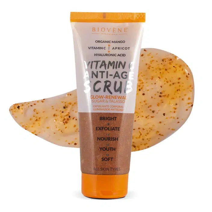 Biovéne Vitamin C Anti-Age Scrub Glow Renewal Organic Mango Sugar & Talasso Body Exfoliator 250ml
