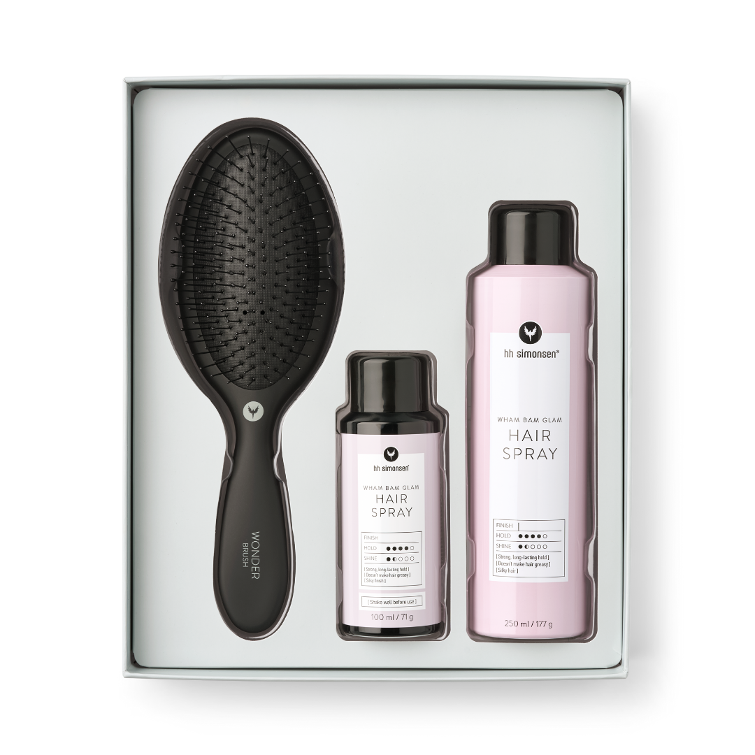 HH Simonsen Hairspray + Wonder Brush Gjafasett