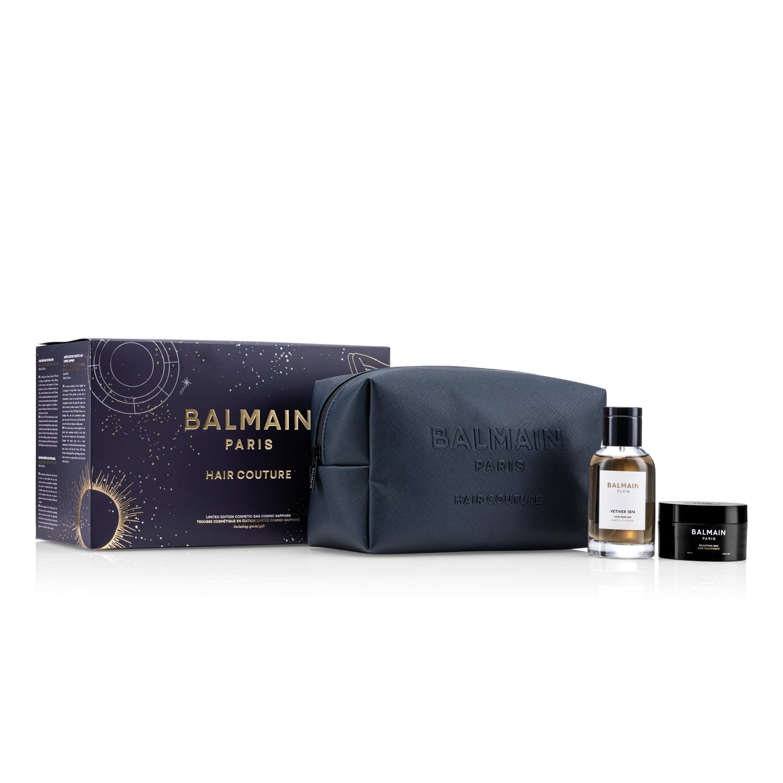 Balmain Cosmetic Bag Blue Sculpting & Vetiver Gjafasett
