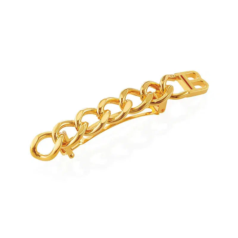 Balmain Gold Plated Barrette Medium Chain