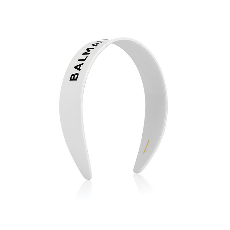 Balmain Limited Edition Legacy Cellulose Acetate Headband White Logo FW24