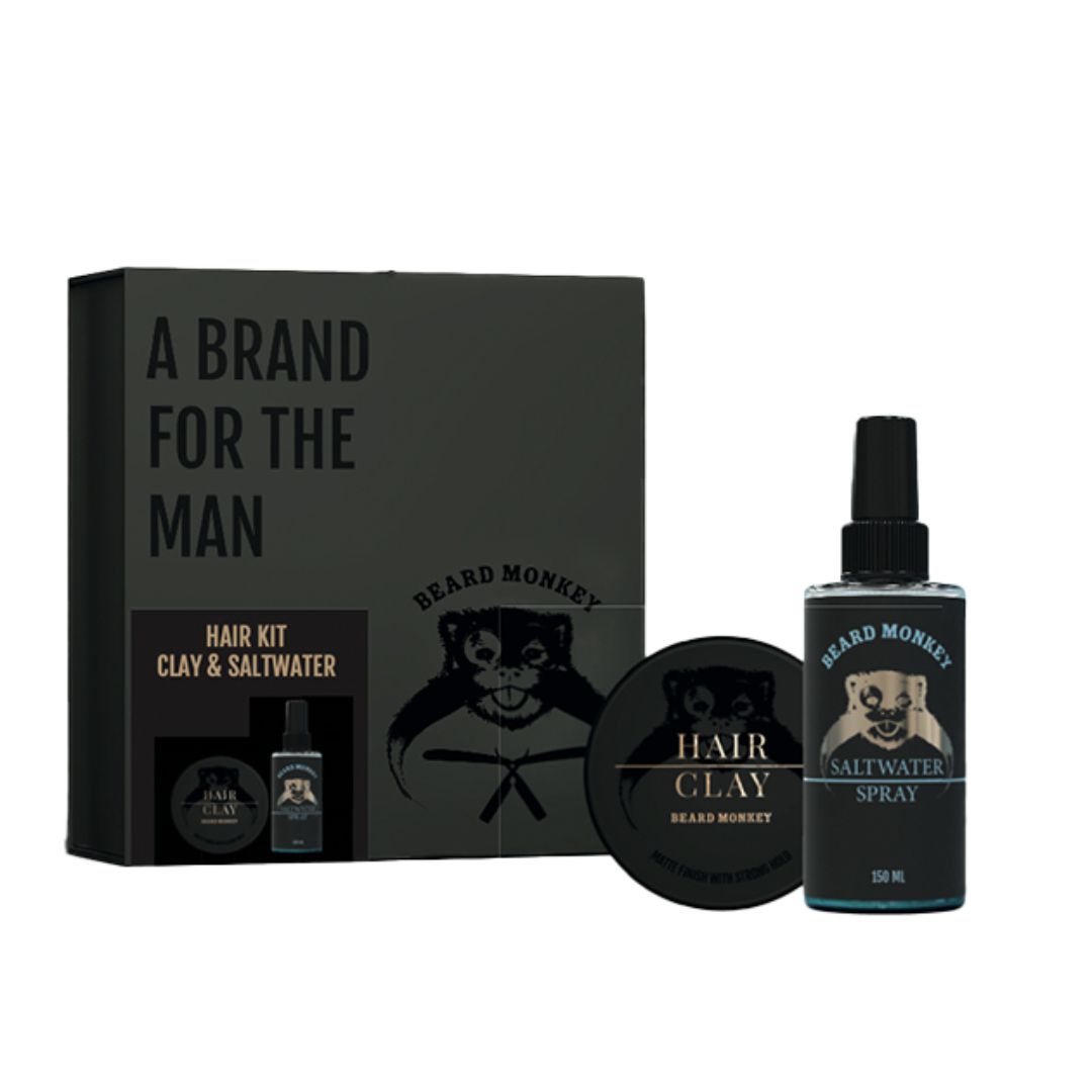 Beard Monkey Hair Clay & Saltwater Gjafasett