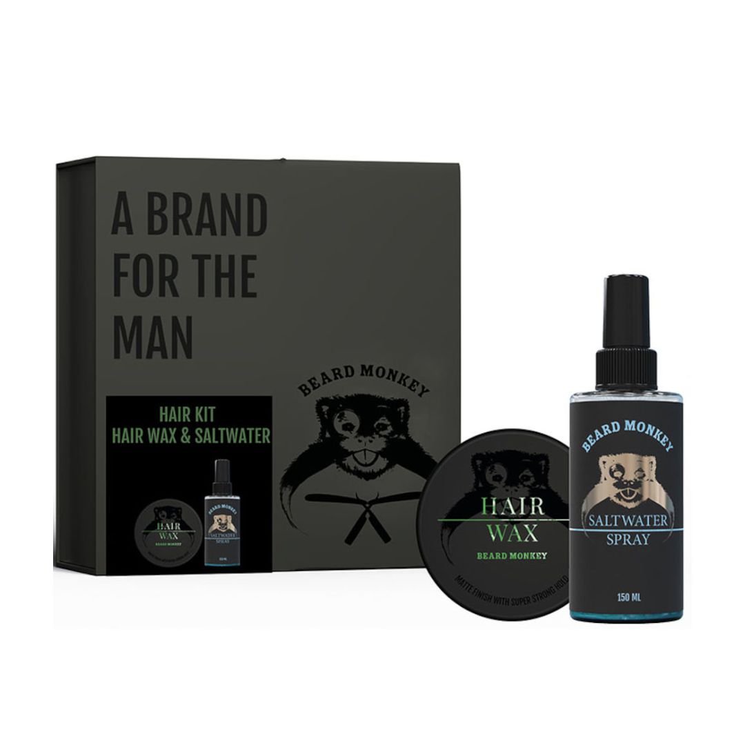 Beard Monkey Hair Kit Wax & Saltwater Gjafasett