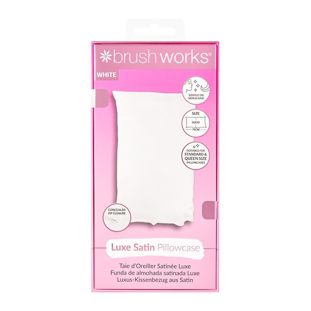 Brush Works Luxe Satin Pillowcase White