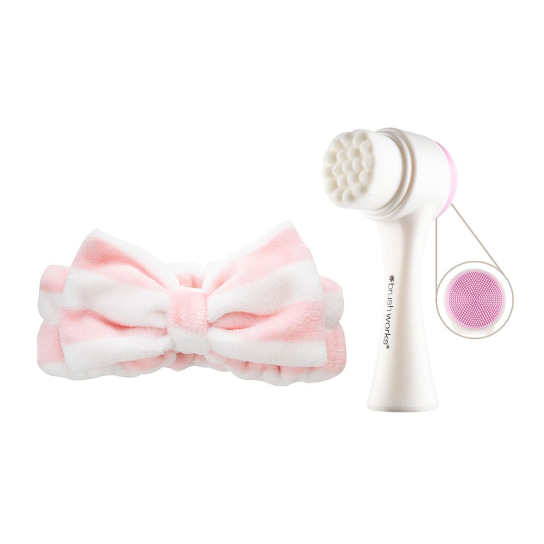 Brush Works Luxury Facial Cleansing Brush & Headband Gjafasett