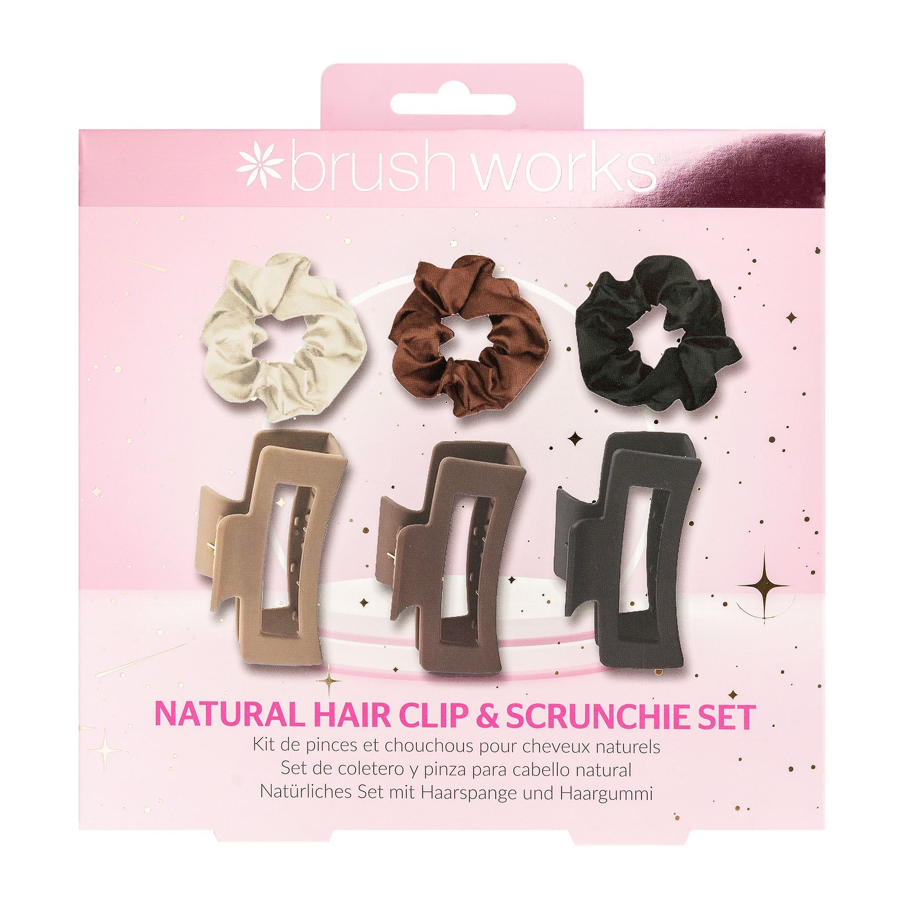 Brush Works Natural Hair Clip & Scrunchie Gjafasett