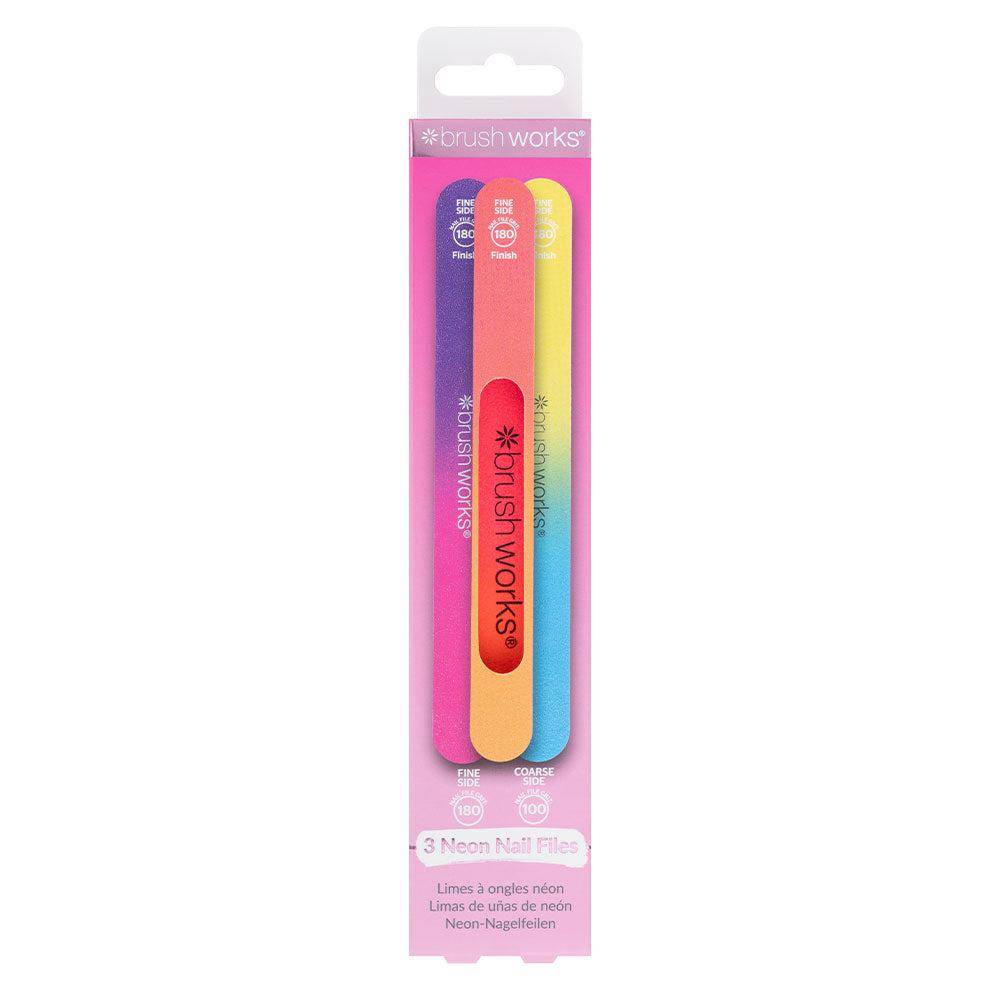 Brush Works Neon Nail Files 3stk