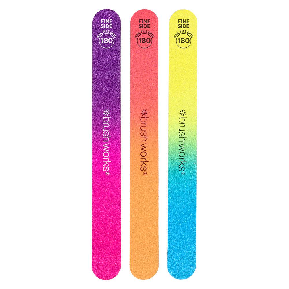 Brush Works Neon Nail Files 3stk