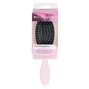 Brush Works Professional Oval Detangling Hair Brush Pink