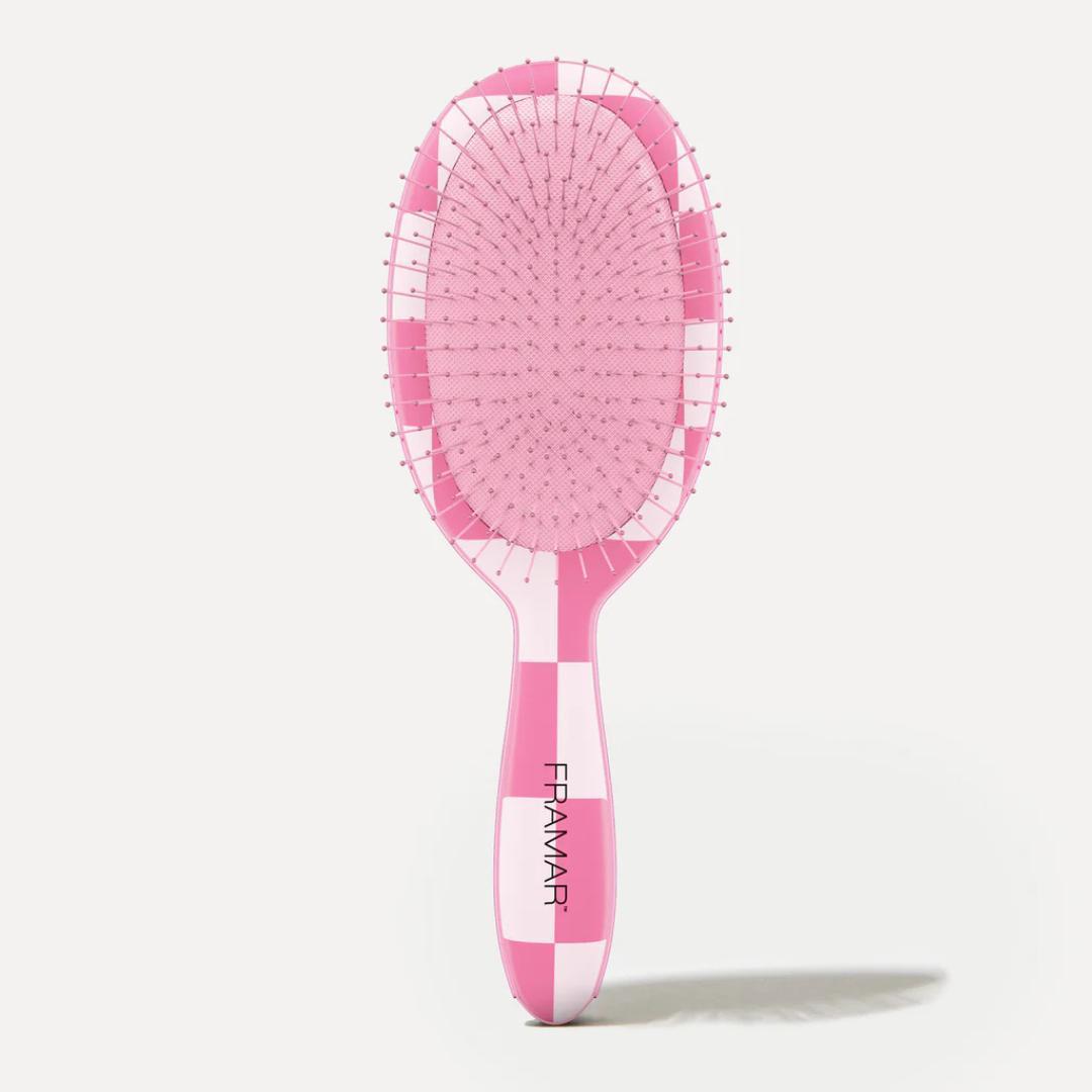 Framar Detangle Checked Out Pink Brush