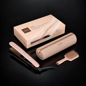 GHD Gold Hair Straightener Festive Gift Set in Cashmere Beige