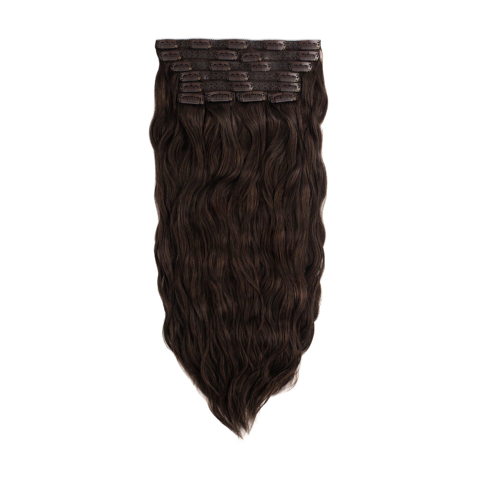 Glam Seamless Beach Wave Invisi Clip In Dark Brown - 2