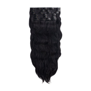 Glam Seamless Beach Wave Invisi Clip In Jet Black - 1