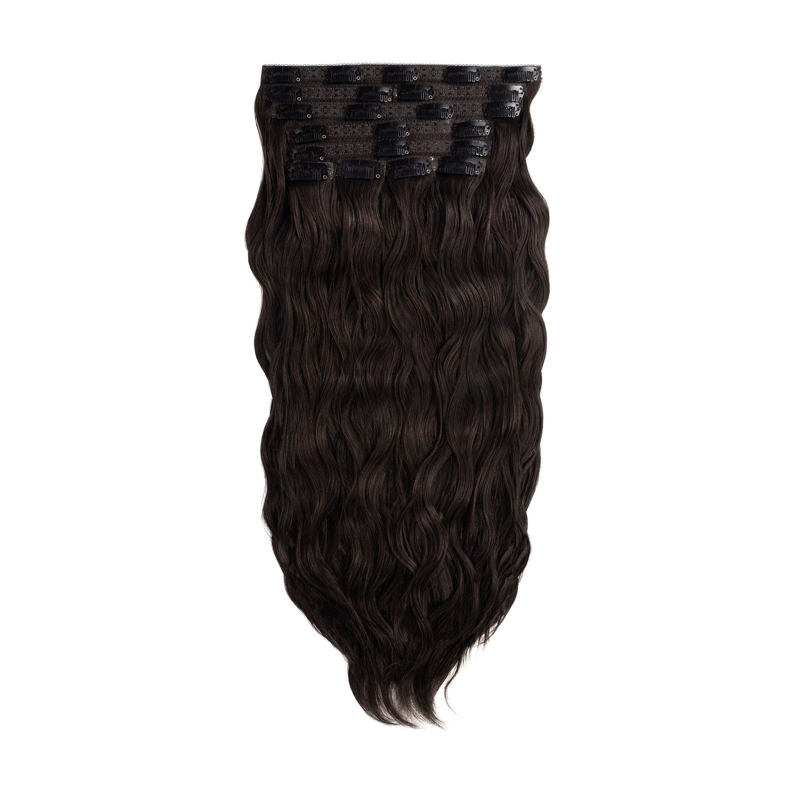 Glam Seamless Beach Wave Invisi Clip In Natural Black - 1B