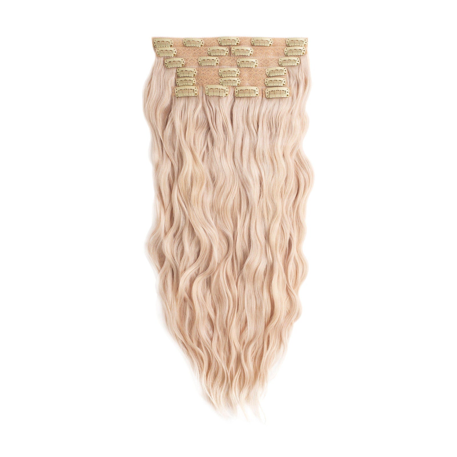 Glam Seamless Beach Wave Invisi Clip In Platinum Ash Blonde - 60