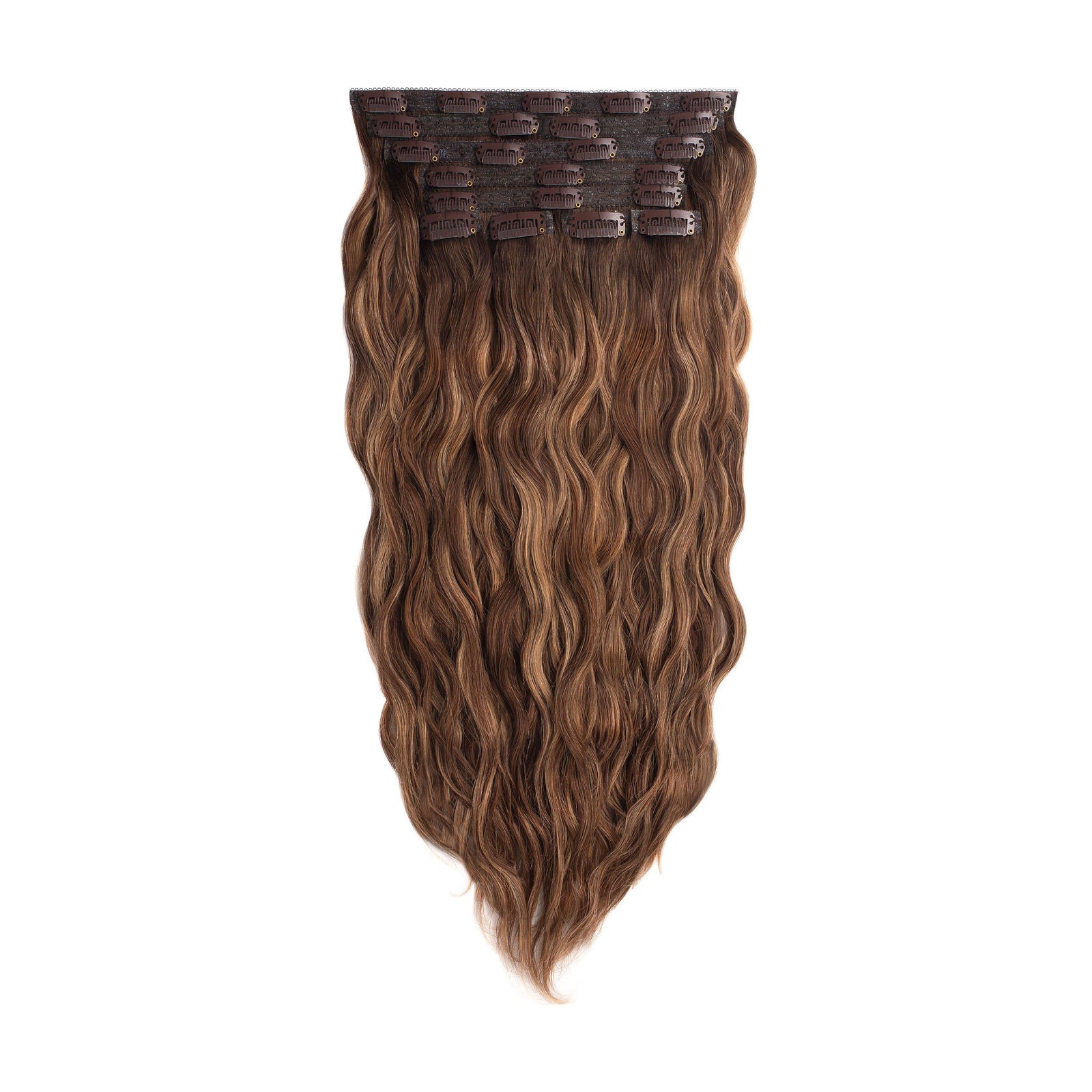 Glam Seamless Beach Wave Invisi Clip Soft Brunette Balayage
