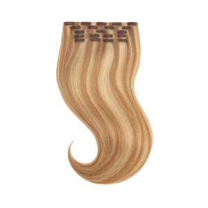 Glam Seamless Invisi Clip In Slétt Beach Blonde Highlights - H18/613