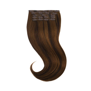 Glam Seamless Invisi Clip In Slétt Brown Sugar Swirl - H2/4/6