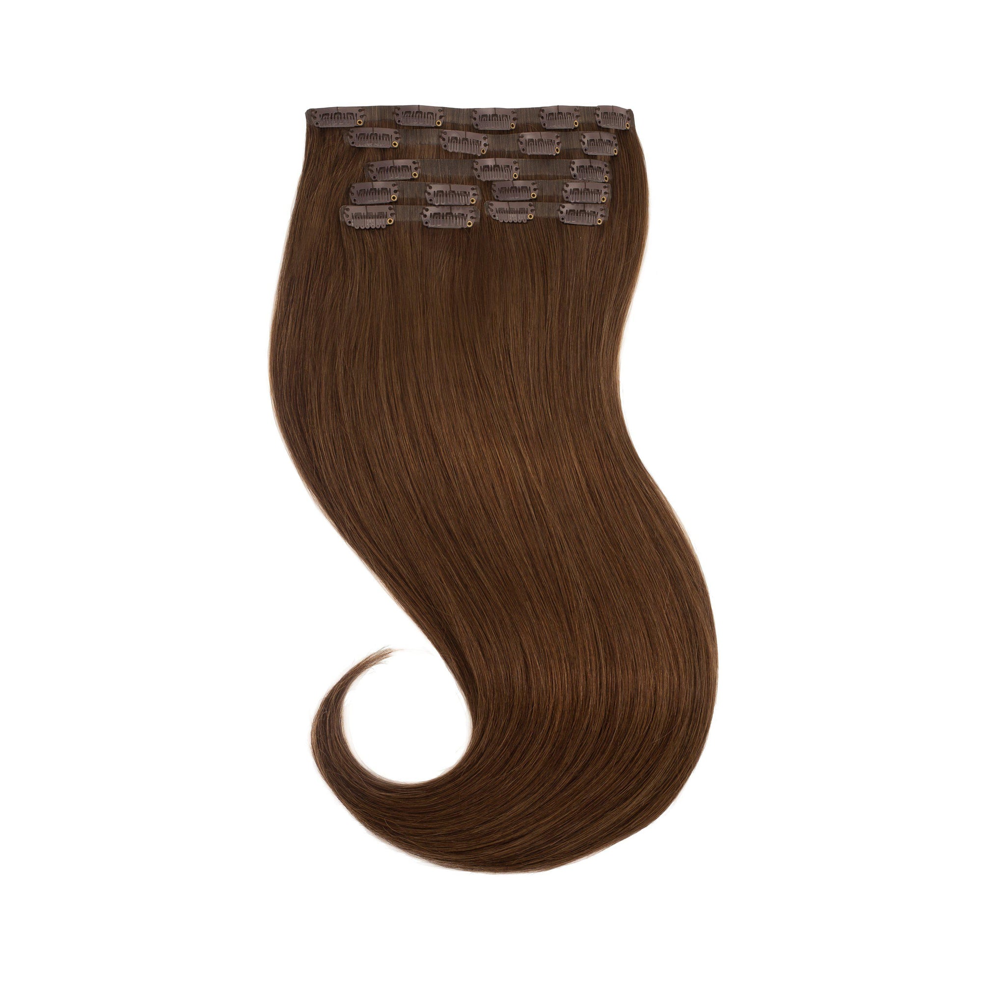 Glam Seamless Invisi Clip In Slétt Chocolate Brown - 3