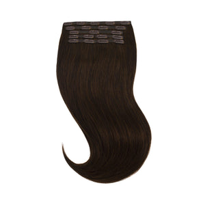 Glam Seamless Invisi Clip In Slétt Dark Ash Brown - 2a