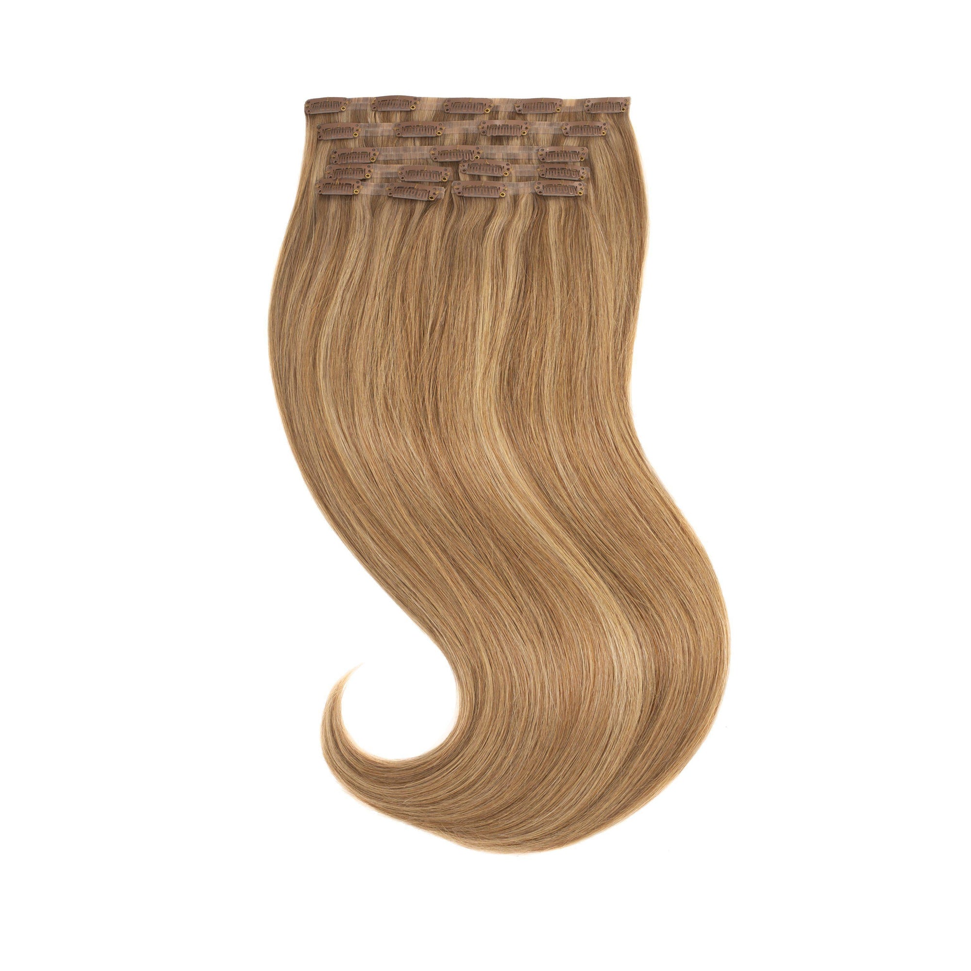 Glam Seamless Invisi Clip In Slétt Sunkissed Highlights - H8/23