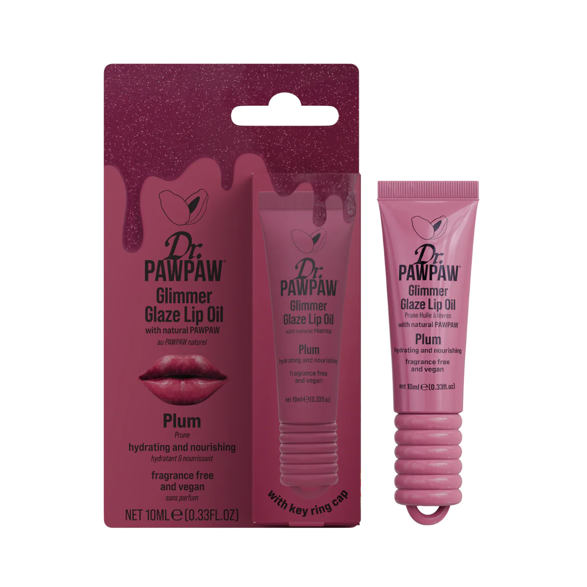 Dr PawPaw Glimmer Glaze Lip Oil Plum 10ml