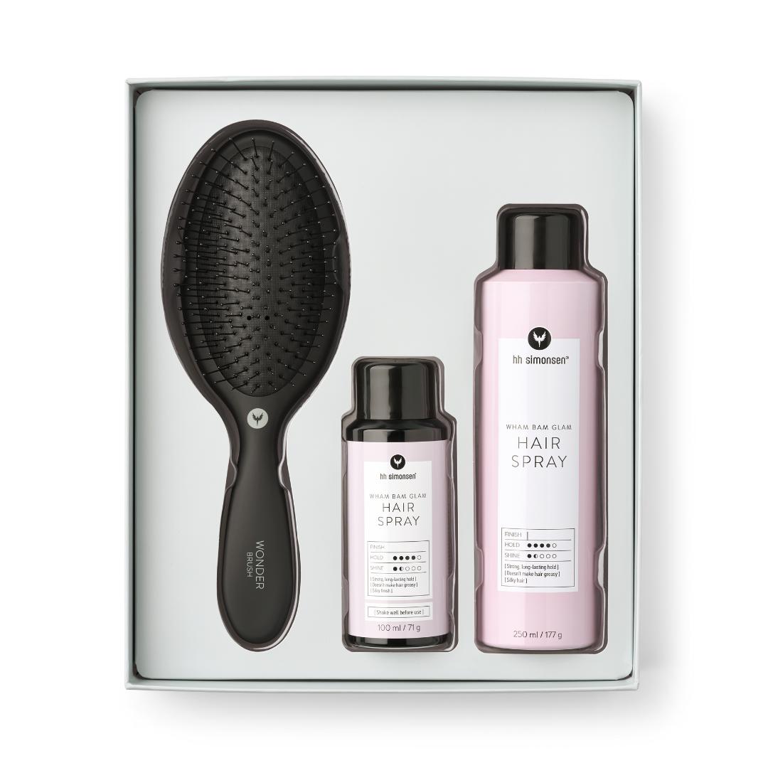 HH Simonsen Hairspray + Wonder Brush Gjafasett