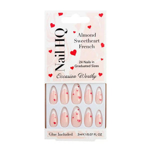 Invogue Almond Sweetheart French Nails 24stk
