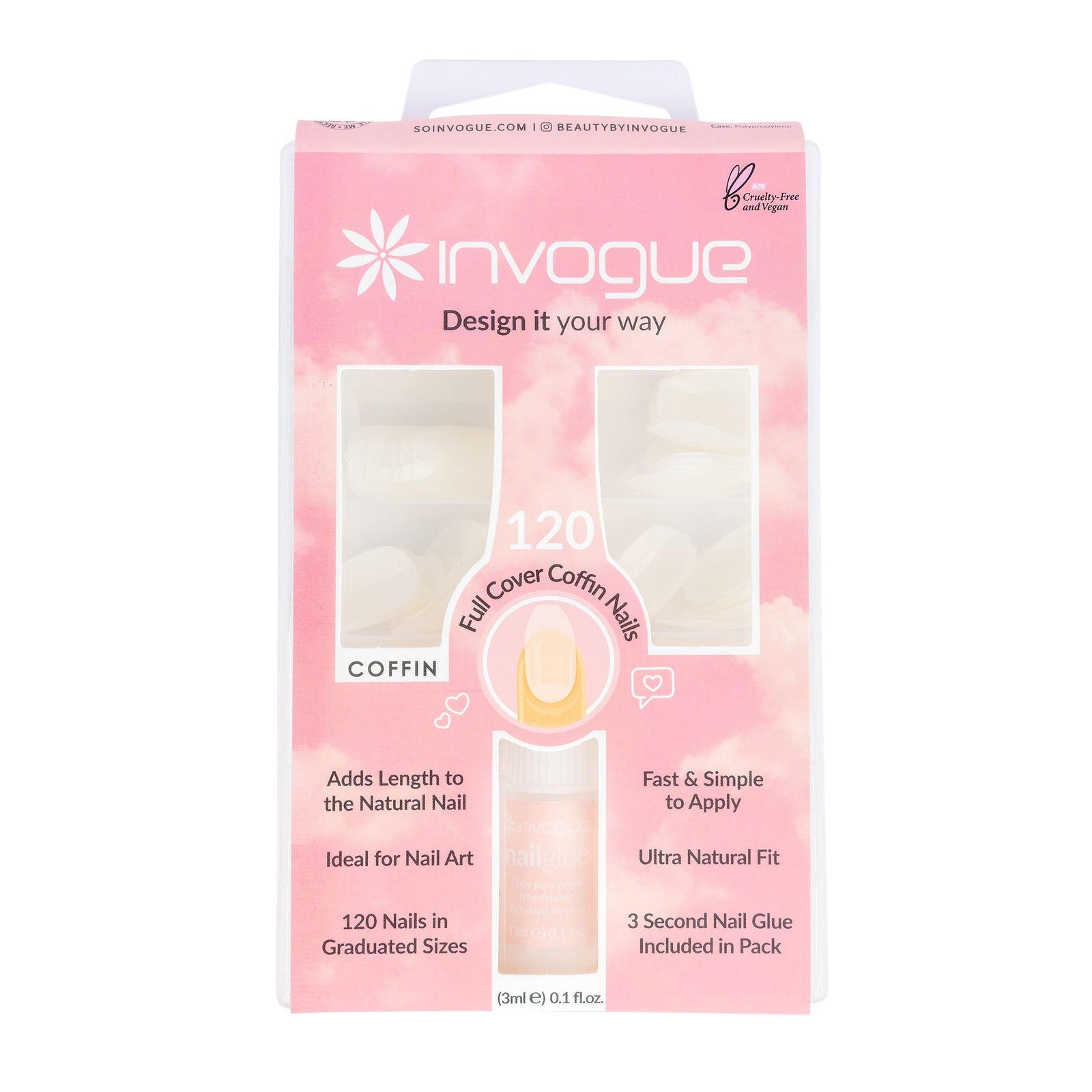 Invogue Full Cover Coffin Nails 120stk