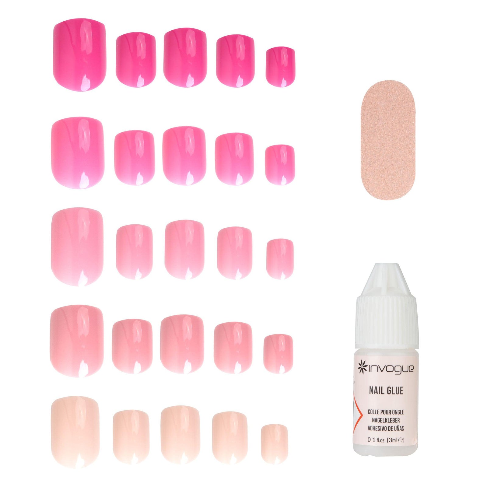 Invogue Pink Ladies Square Nails 120stk