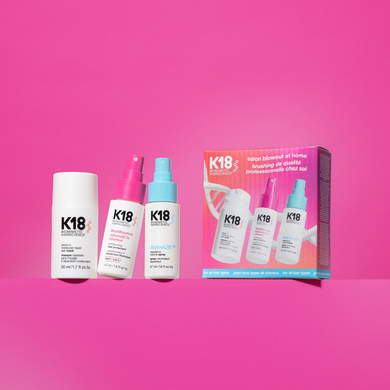 K18 Salon Blowout At Home Gjafasett