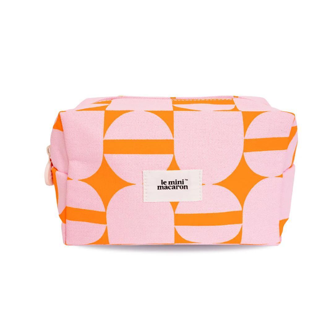Le Mini Macaron Bleik/Orange Snyrtitaska