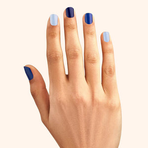 Le Mini Macaron Gel Nail Strips Denim Blue