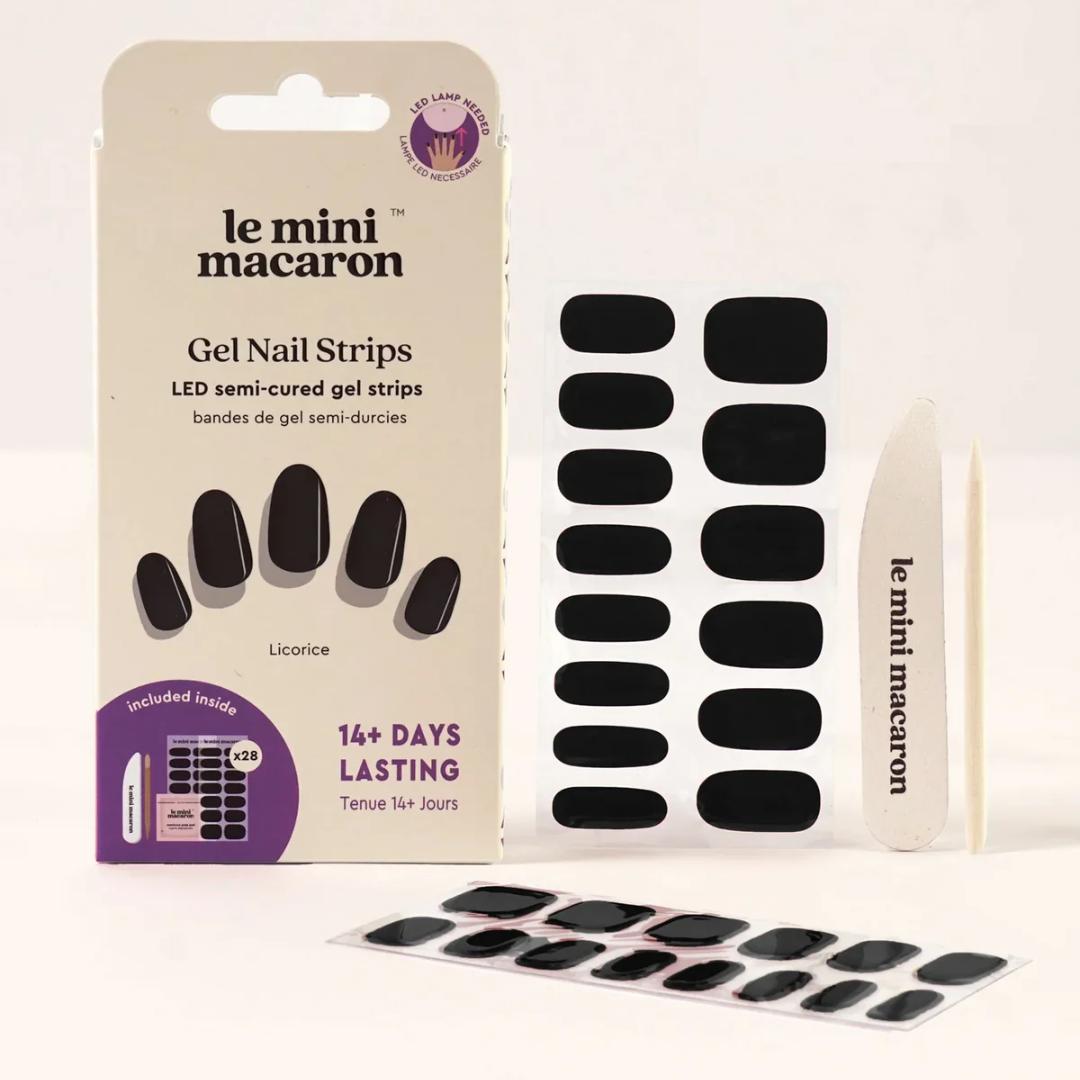 Le Mini Macaron Gel Nail Strips Licorice
