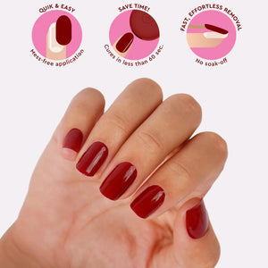 Le Mini Macaron Gel Nail Strips Rouge Dahlia