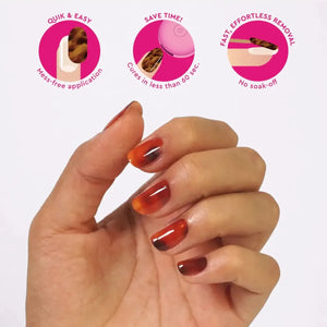 Le Mini Macaron Gel Nail Strips Tortoise Shell