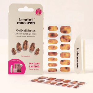 Le Mini Macaron Gel Nail Strips Tortoise Shell