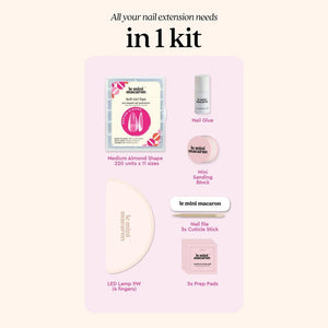 Le Mini Macaron Le Soft Gel Tips Medium Almond Starter Kit