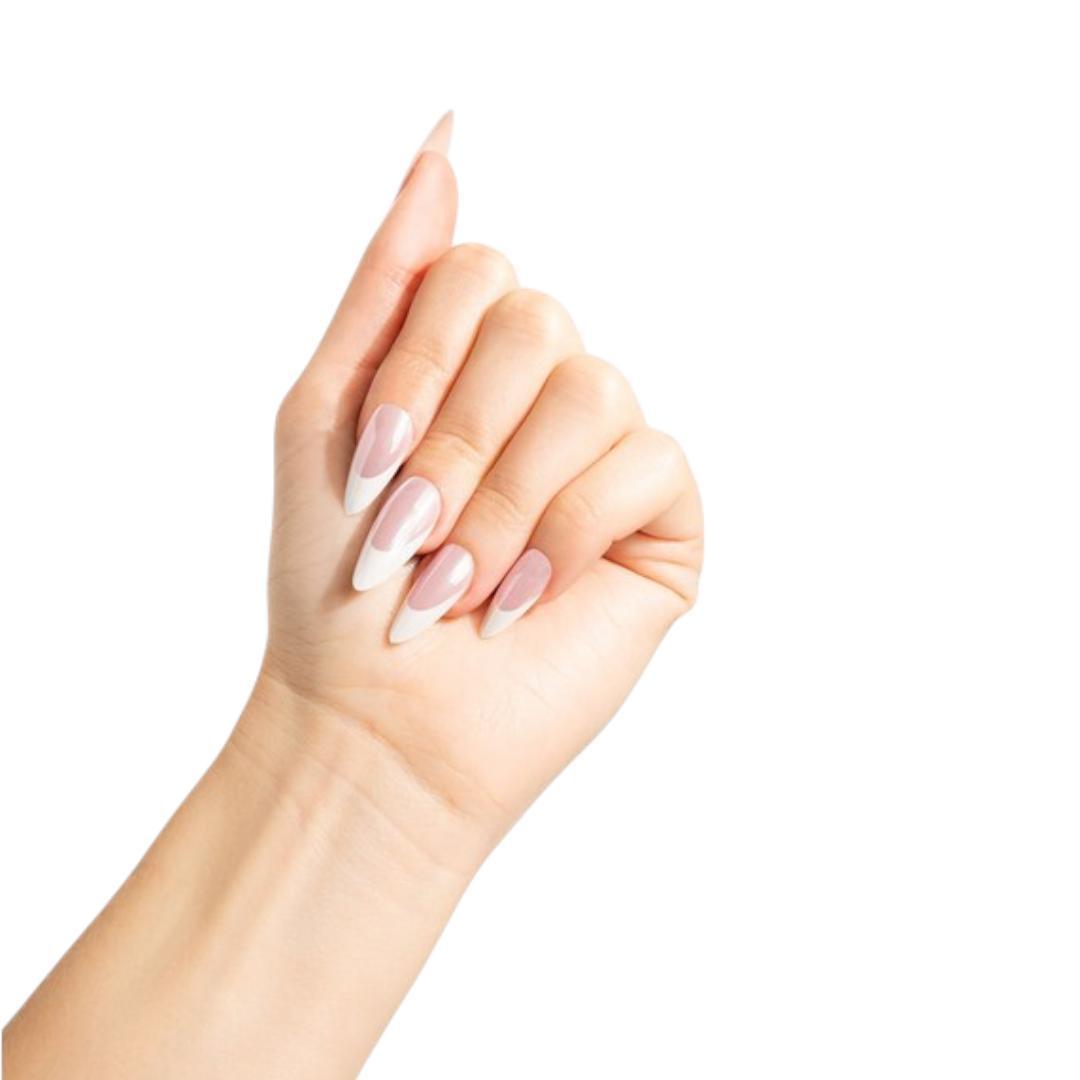 Nail HQ Almond Pink French Glaze Nails