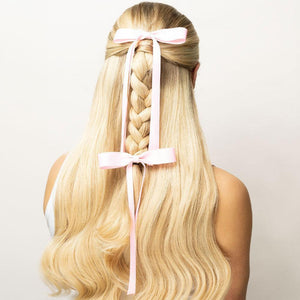 POS - Brush Works Satin Pink Hair Bow Duo