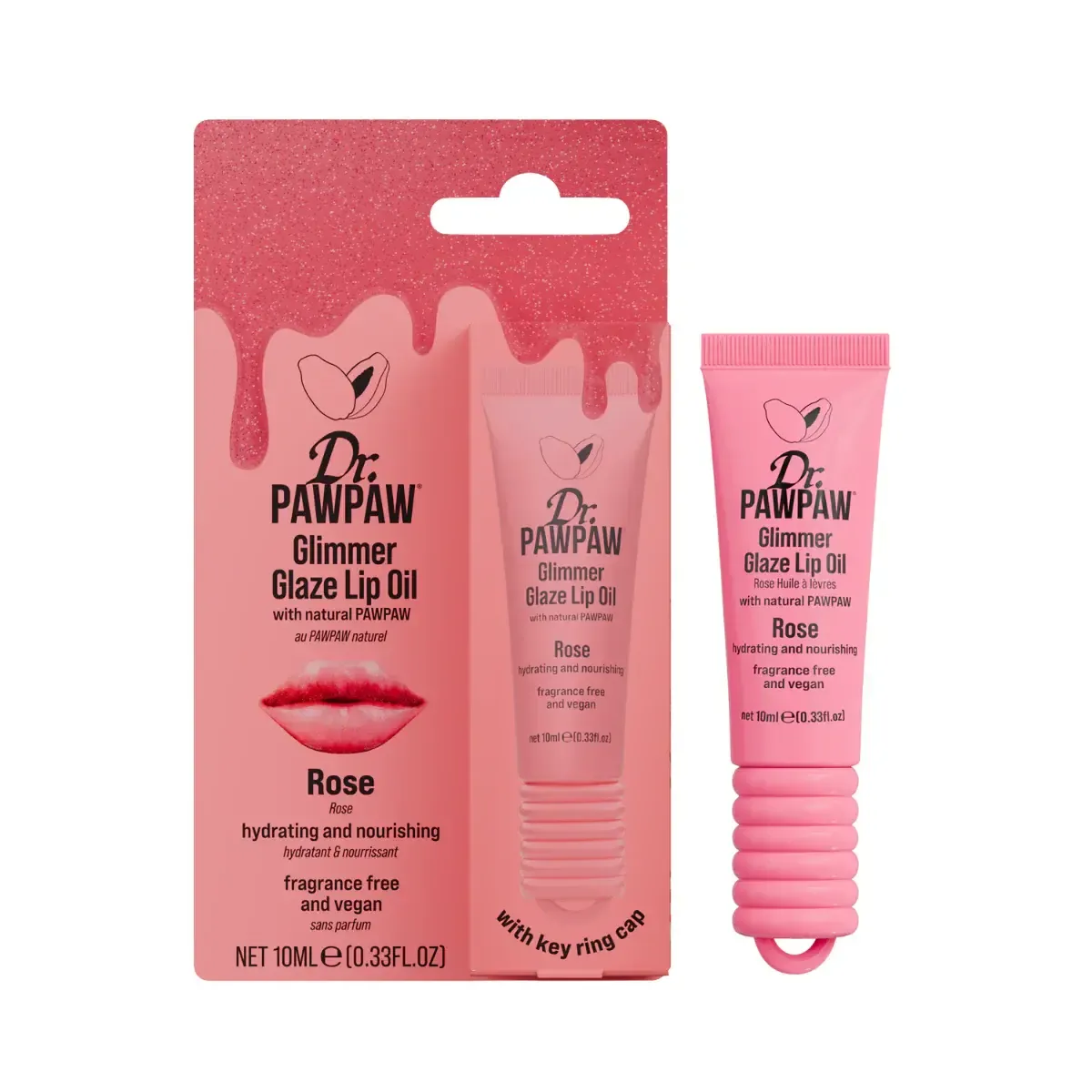POS - Dr PawPaw Glimmer Glaze Lip Oil Rose 10ml