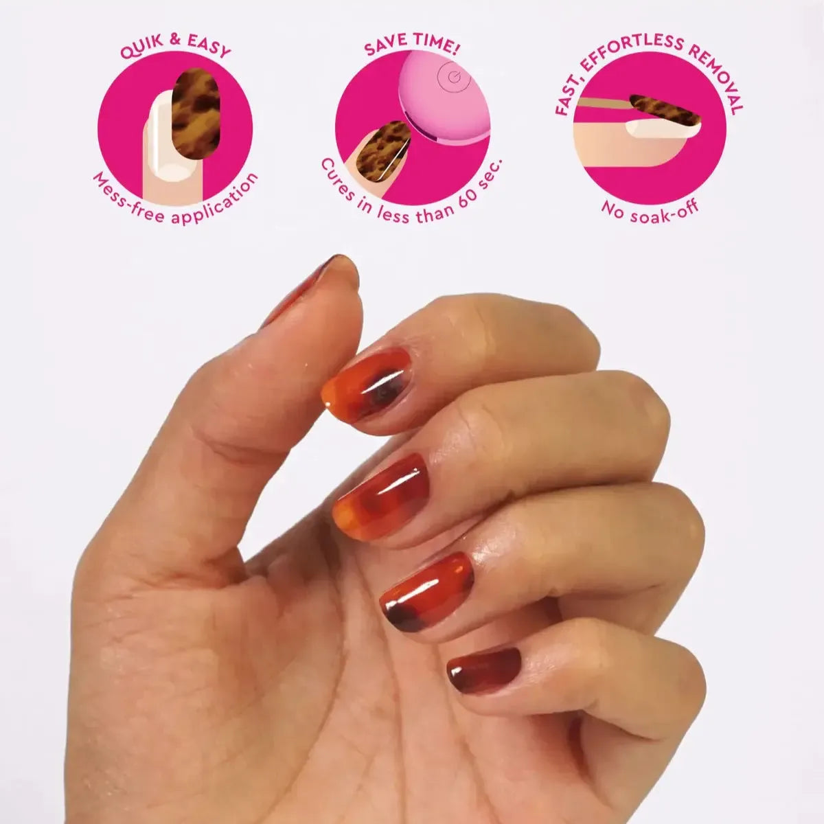 Le Mini Macaron Gel Nail Strips Tortoise Shell