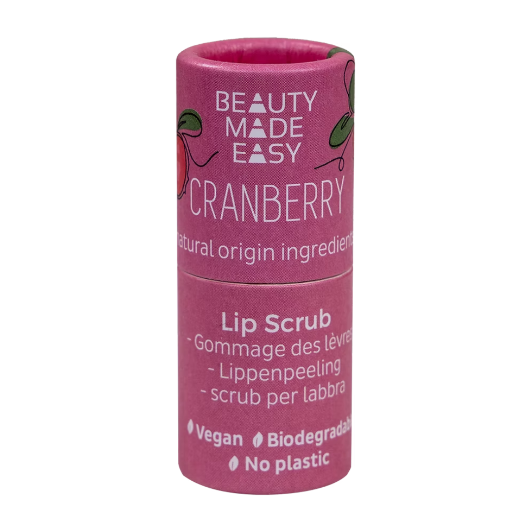 Beauty Made Easy Paper Tube Varaskrúbbur Cranberry