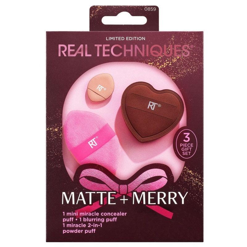 Real Techniques Matte+Merry Puff Trio Gjafasett