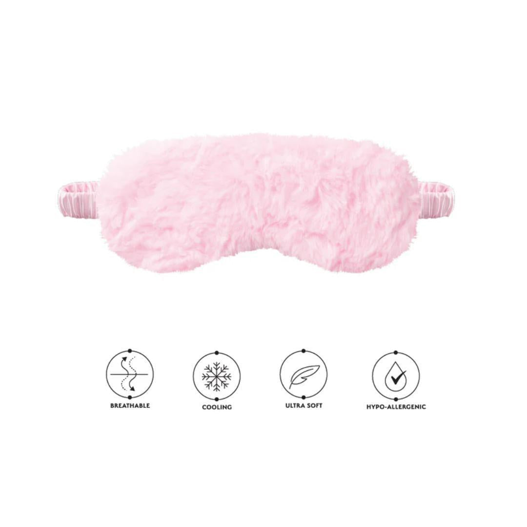 Silver Cloud Pink Fluffy Sleep Mask