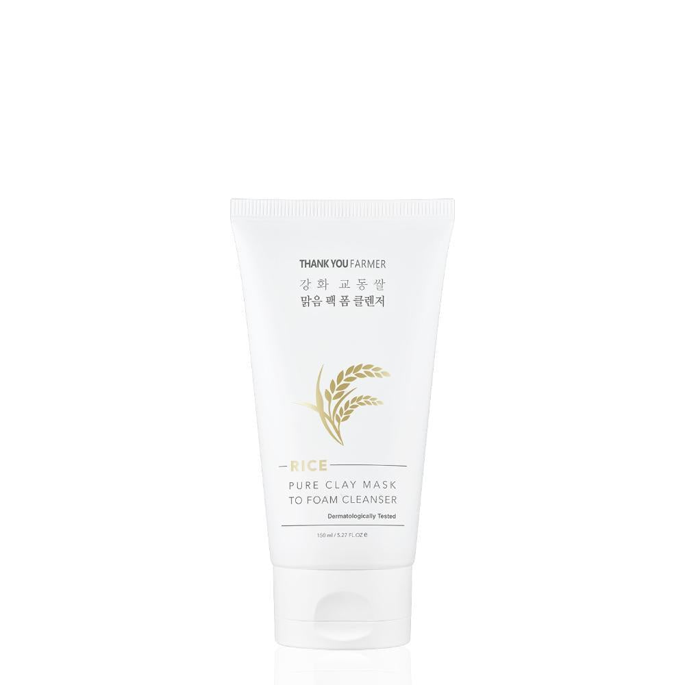 Thank You Farmer Rice Pure Clay Mask To Foam Cleanser 150ml