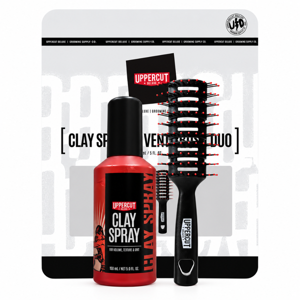 Uppercut Deluxe Clay Spray + Vent Brush Gjafasett